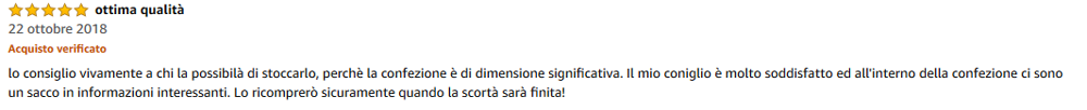 Recensioni dei nostri clienti fienoperconigli.it